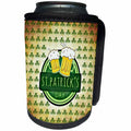 3dRose Beverly Turner St Patrick Day Design - Beer Mugs on Round Banner, St. Patrick Day, Shamrock Background - Can Cooler Bottle Wrap (cc_239521)