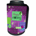 3dRose Beverly Turner Mothers Day Design - Happy Mothers Day on Banner, Flowers, Pink, Collage, I love you - Can Cooler Bottle Wrap (cc_239524)
