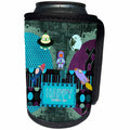 3dRose Beverly Turner Fathers Day Design - Outer Space Theme Fathers Day Abstract, Astronaut, Earth, UFO, Rocket - Can Cooler Bottle Wrap (cc_239535)