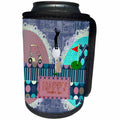 3dRose Beverly Turner Fathers Day Design - Golf Theme Fathers Day, Abstract, Golf Ball on Tee, Man Golfer on Top - Can Cooler Bottle Wrap (cc_239536)