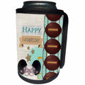 3dRose Beverly Turner Fathers Day Design - Football Theme Fathers Day, Abstract, Footballs on Side, Helmets - Can Cooler Bottle Wrap (cc_239537)