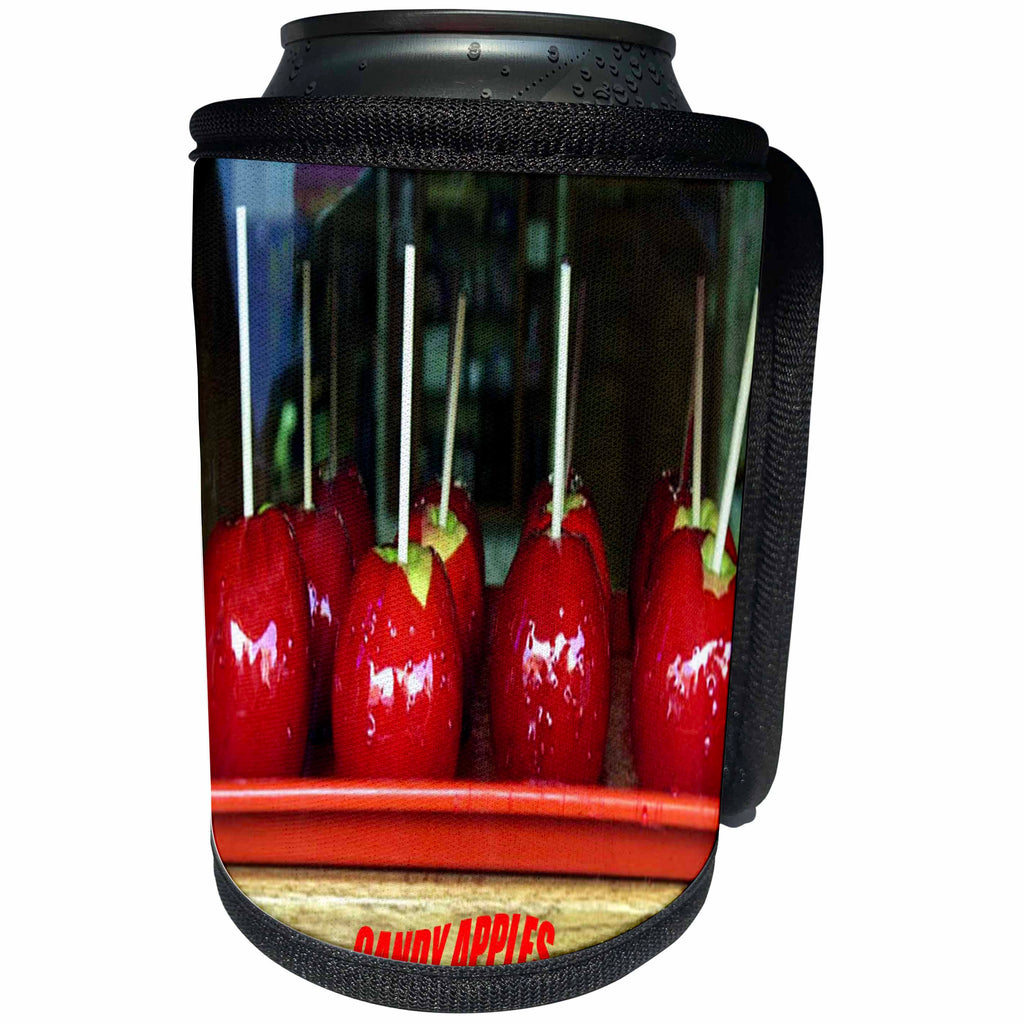 3dRose Florene Food and Beverage - Delicious Candy Apples - Can Cooler Bottle Wrap (cc_23954)