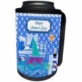 3dRose Beverly Turner Fathers Day Design - Sailing Theme Fathers Day, Abstract, Light house, Waves, Bird, Sun - Can Cooler Bottle Wrap (cc_239545)