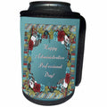 3dRose Beverly Turner Administrative Professionals Day - Frame of Flowers, Strips, Circles, Administrative Professionals Day - Can Cooler Bottle Wrap (cc_239565)