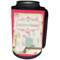 3dRose Beverly Turner Administrative Professionals Day - Pretty Pink Fan Shaped Flower, Bow, Administrative Professionals Day - Can Cooler Bottle Wrap (cc_239566)
