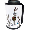 3dRose Boehm Graphics Holiday Easter - Easter Cartoon Rabbit with Easter Basket and Excited Children - Can Cooler Bottle Wrap (cc_239785)
