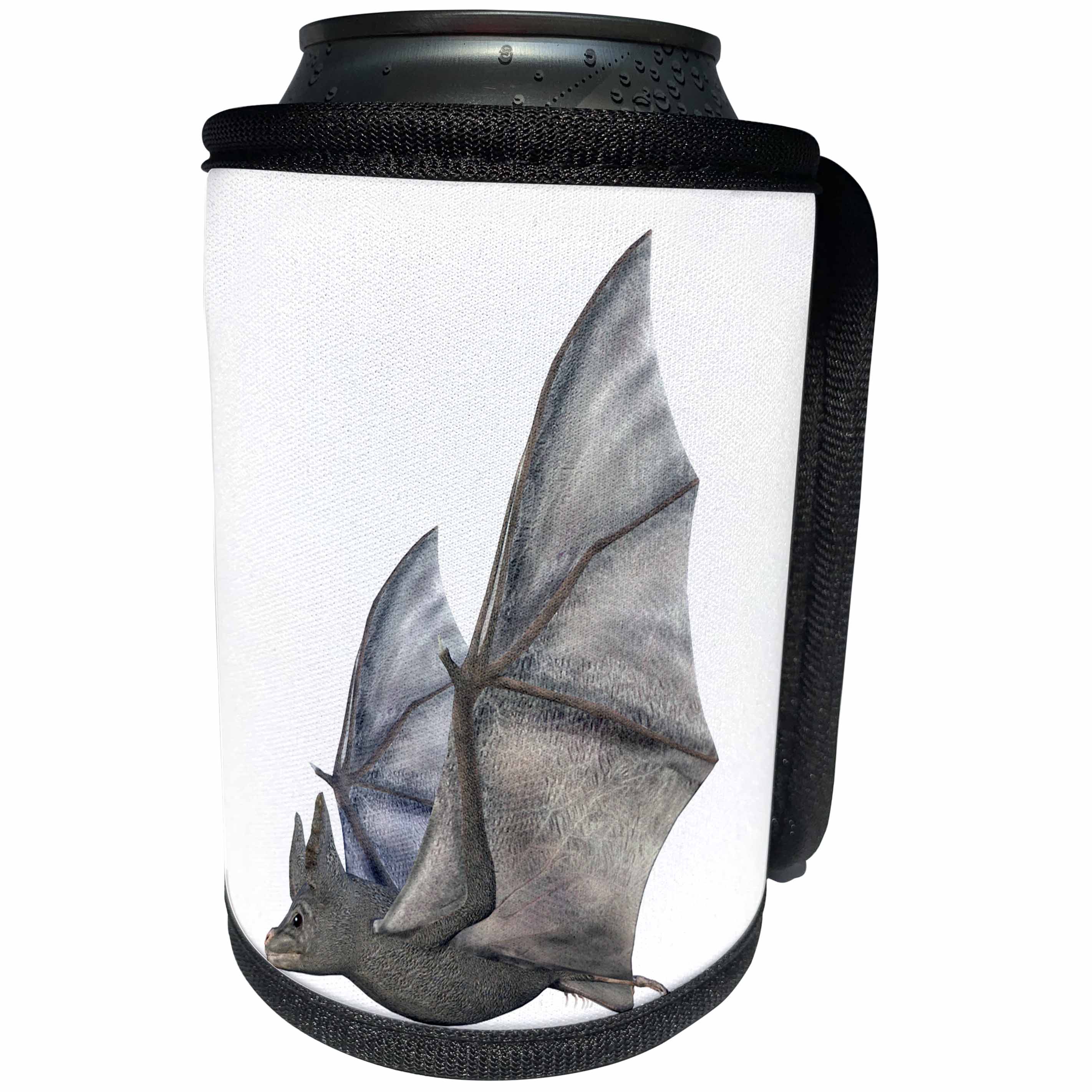 3dRose Boehm Graphics Animal - Bat from the Side with Wings Up - Can Cooler Bottle Wrap (cc_239803)