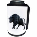 3dRose Boehm Graphics Cartoon - Cartoon Bull Charging in Side Profile with Tail Down - Can Cooler Bottle Wrap (cc_239813)