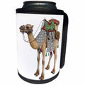 3dRose Boehm Graphics Animal - Dromedary Camel in Near Side Profile Outfitted for Travel - Can Cooler Bottle Wrap (cc_239822)