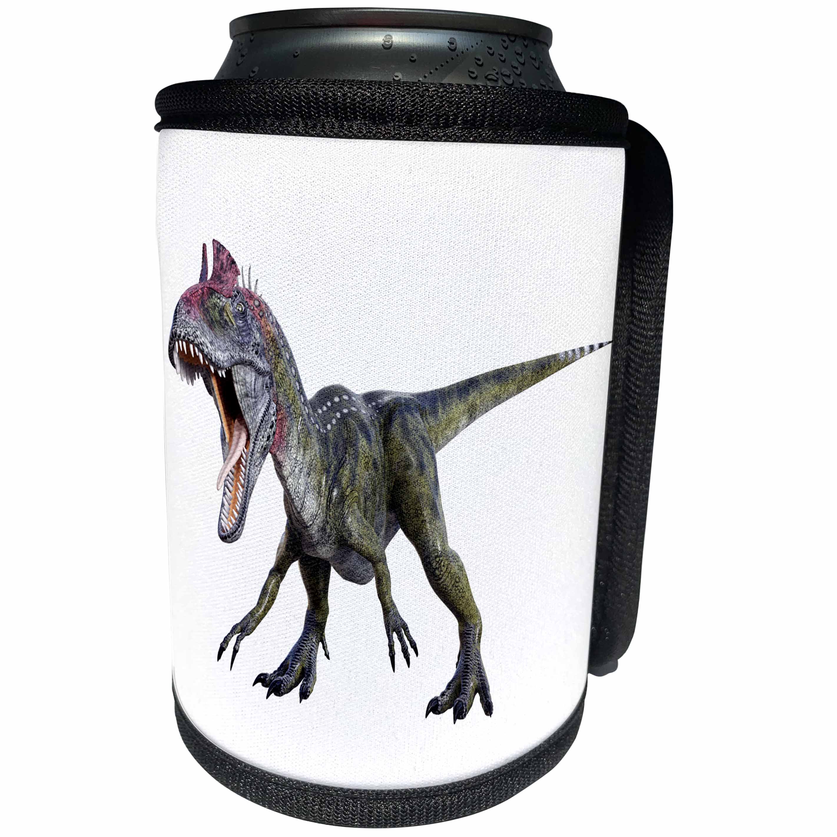3dRose Boehm Graphics Dinosaur - Cryolophosaurus Dinosaur Squatting to the Right and Roaring - Can Cooler Bottle Wrap (cc_239824)