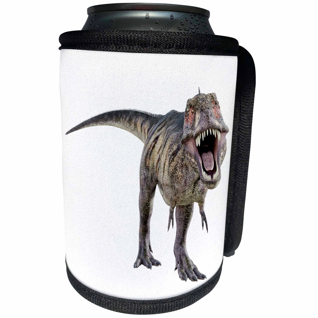 3dRose Boehm Graphics Dinosaur - Tyrannosaurus Rex Dinosaur Looking to the Front and Roaring - Can Cooler Bottle Wrap (cc_239828)