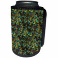 3dRose Anne Marie Baugh - Feathers - Pretty Peacock Feathers Layered Pattern - Can Cooler Bottle Wrap (cc_239875)