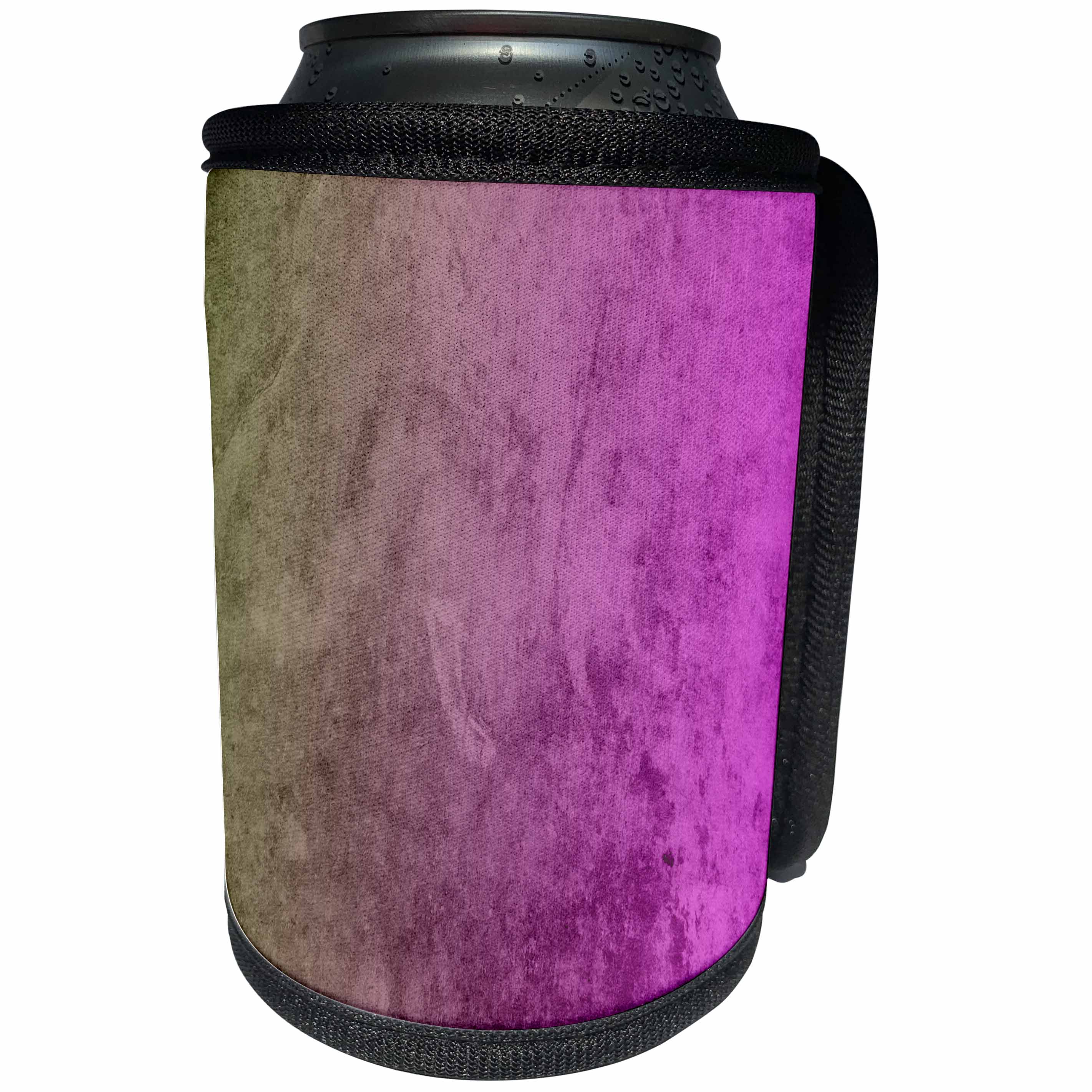 3dRose Anne Marie Baugh - Colors - Pink, Purple, Olive Green Watercolor Background - Can Cooler Bottle Wrap (cc_239885)