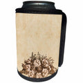 3dRose Sven Herkenrath Vintage - Floral Sheet in Antique Design - Can Cooler Bottle Wrap (cc_240171)