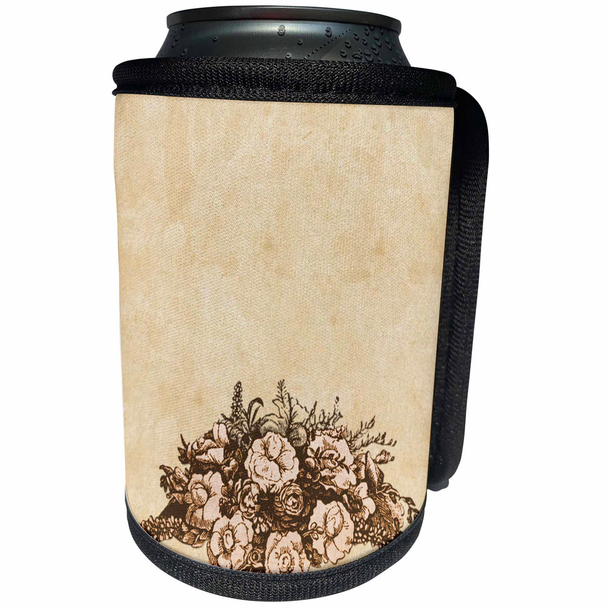 3dRose Sven Herkenrath Vintage - Floral Sheet in Antique Design - Can Cooler Bottle Wrap (cc_240171)