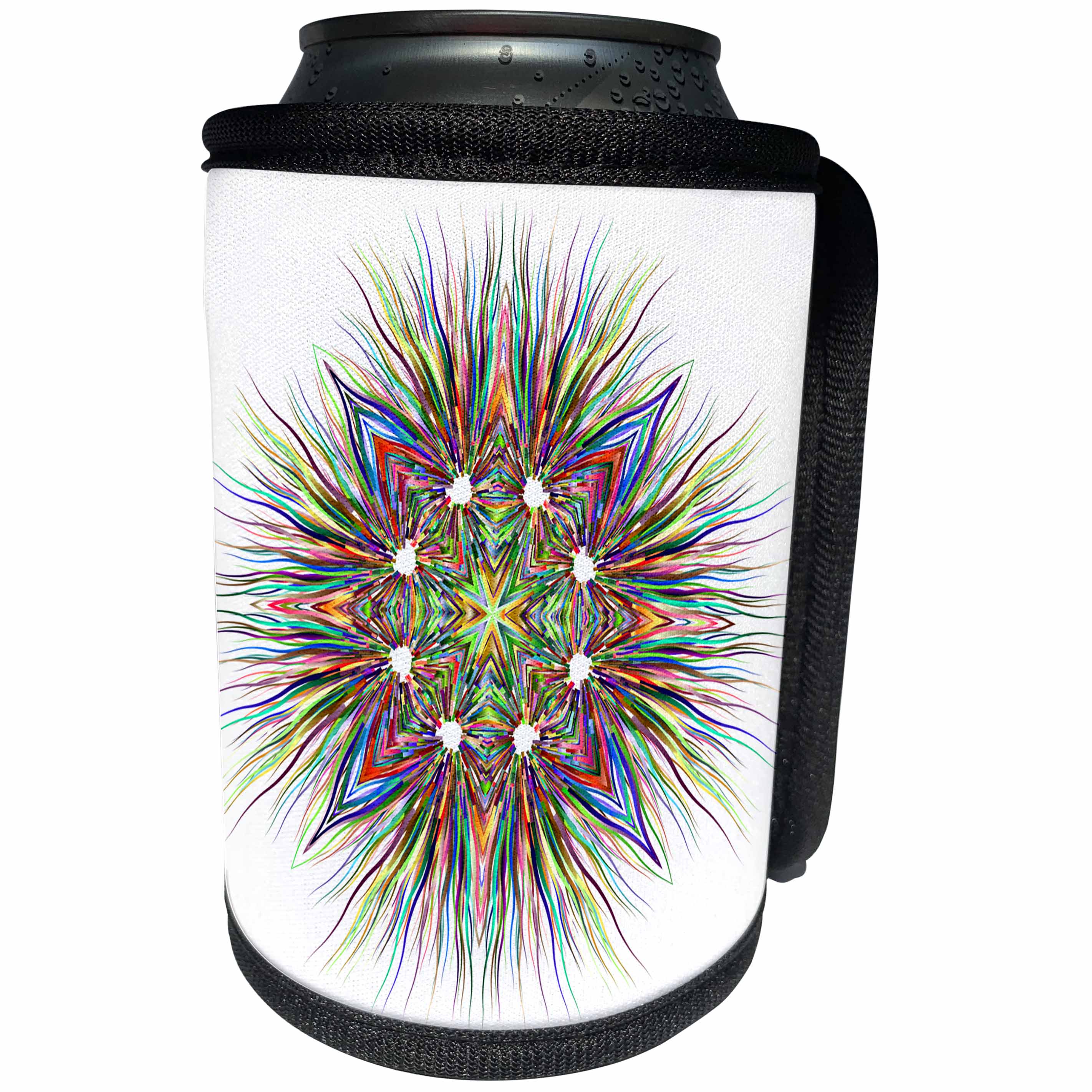3dRose Sven Herkenrath Art - Round Geometric Colorful Style - Can Cooler Bottle Wrap (cc_240181)