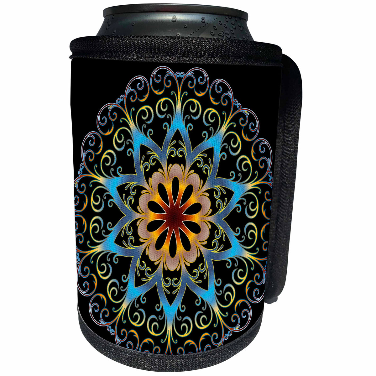 3dRose Sven Herkenrath Mandala - Asia Buddha Mandala Symbol - Can Cooler Bottle Wrap (cc_240182)