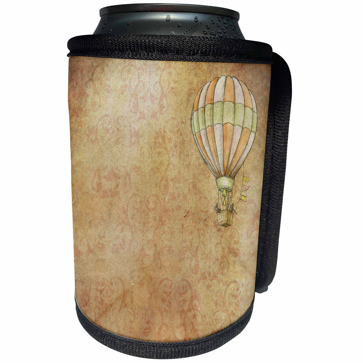 3dRose Sven Herkenrath Vintage - Old Vintage Sheet with Balloon on the Background - Can Cooler Bottle Wrap (cc_240191)