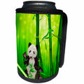 3dRose Sven Herkenrath Animal - Asia Panda Bear in Bamboo Nature - Can Cooler Bottle Wrap (cc_240205)
