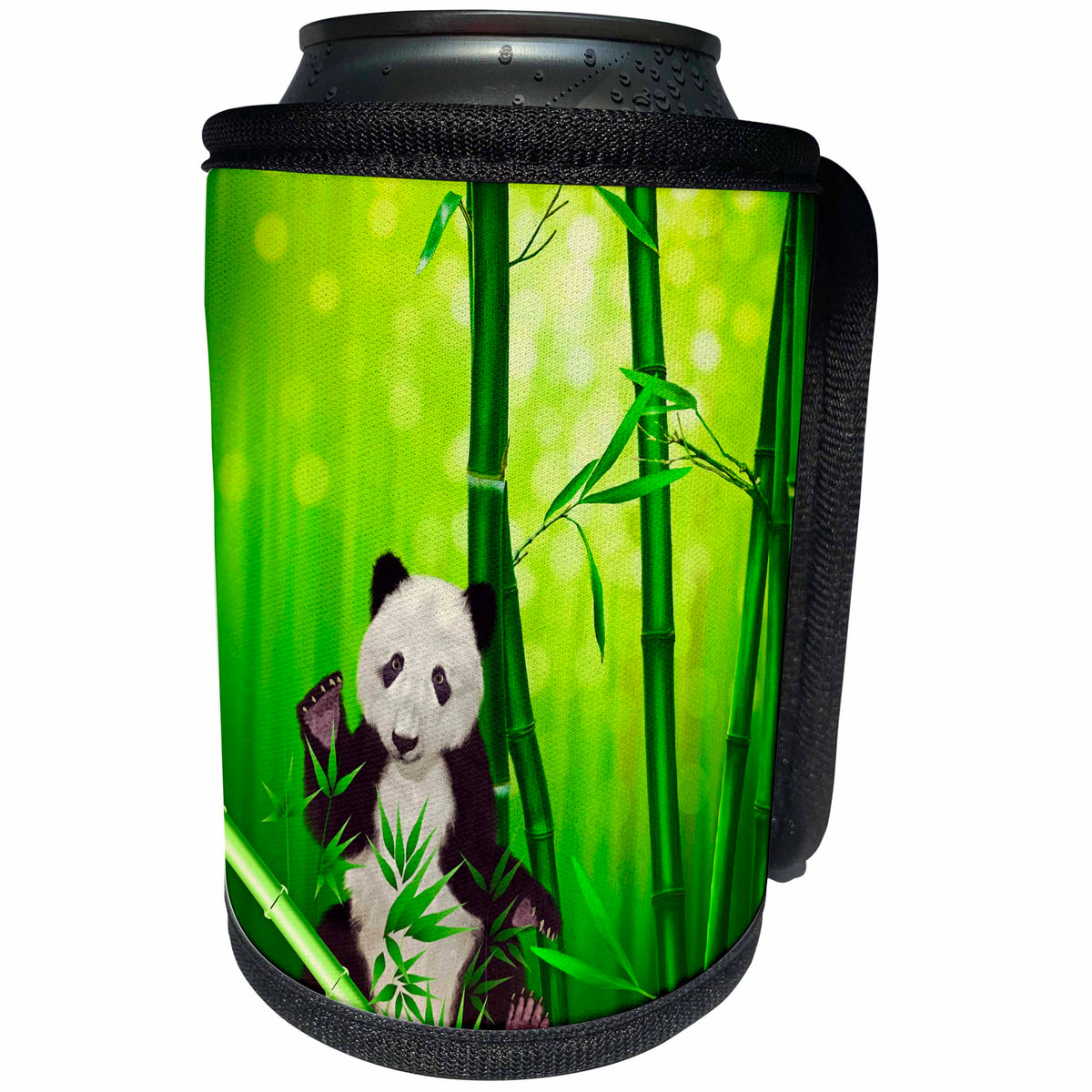 3dRose Sven Herkenrath Animal - Asia Panda Bear in Bamboo Nature - Can Cooler Bottle Wrap (cc_240205)