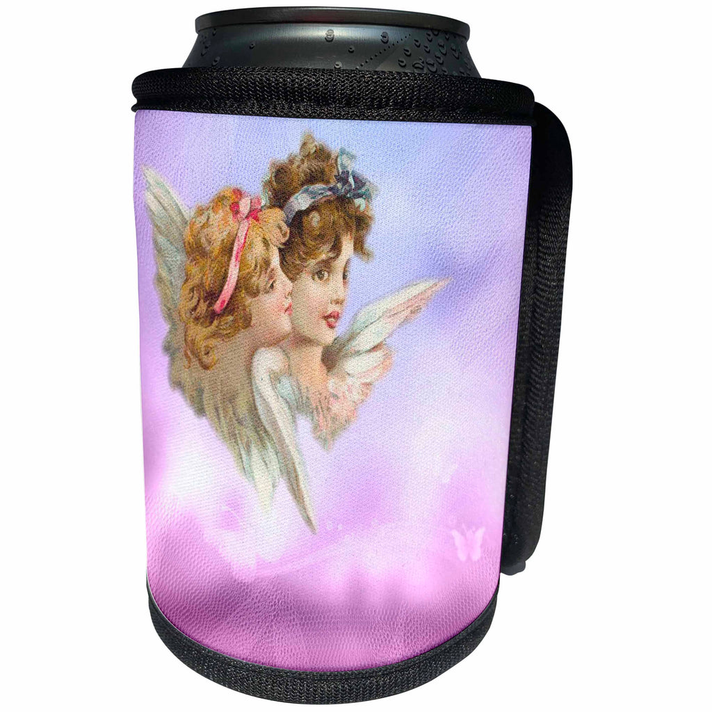 3dRose Sven Herkenrath Love - Angel of Love in the Sky with Clouds - Can Cooler Bottle Wrap (cc_240220)