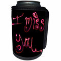 3dRose Sven Herkenrath Love - I Miss You in Pink Letters Style - Can Cooler Bottle Wrap (cc_240227)