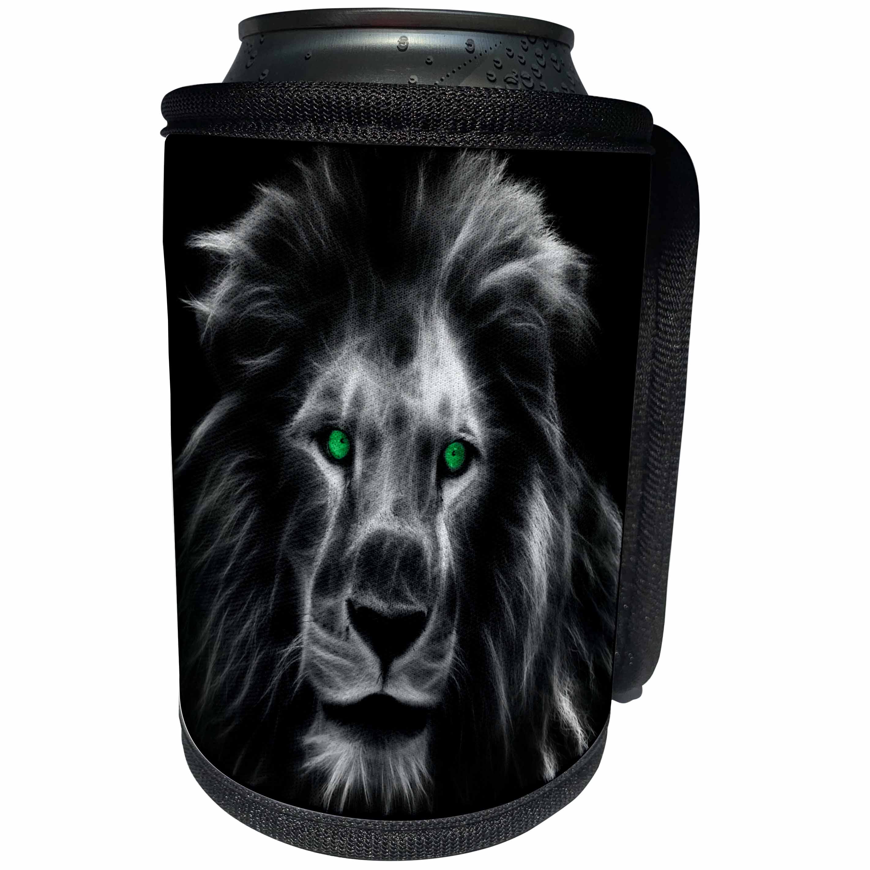 3dRose Sven Herkenrath Animal - Abstract Grey Lion Tiger Style - Can Cooler Bottle Wrap (cc_240234)