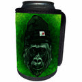 3dRose Sven Herkenrath Animal - Hipster Gorilla with Cap in green Background - Can Cooler Bottle Wrap (cc_240235)