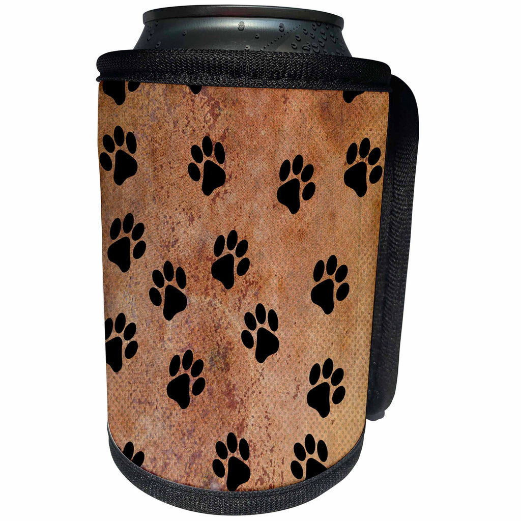 3dRose Sven Herkenrath Animal - Paw Prints of Animal Trends - Can Cooler Bottle Wrap (cc_240245)