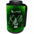 3dRose Sven Herkenrath Animal - Hipster Tiger with Glasses in Green Background - Can Cooler Bottle Wrap (cc_240247)