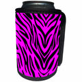 3dRose Cassie Peters Animal Print Abstract - Pink and Black abstract Zebra - Can Cooler Bottle Wrap (cc_240274)