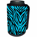 3dRose Cassie Peters Animal Print Abstract - Blue and Black Abstract Zebra - Can Cooler Bottle Wrap (cc_240276)