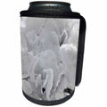 3dRose Florene Shells - White Sponge - Can Cooler Bottle Wrap (cc_24028)
