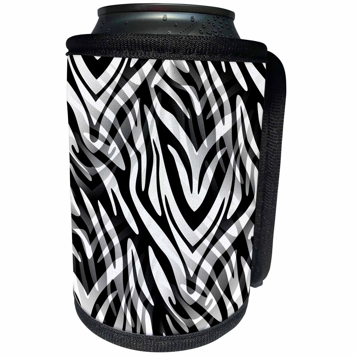 3dRose Cassie Peters Animal Print Abstract - Lost in the Wilds, Abstract Zebra Print - Can Cooler Bottle Wrap (cc_240286)