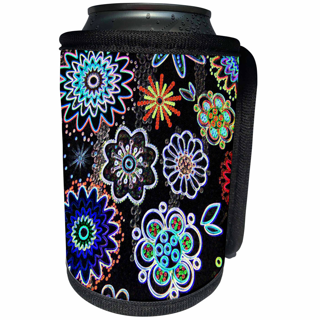 3dRose Florene Contemporary Abstract - Whole New World - Can Cooler Bottle Wrap (cc_24029)