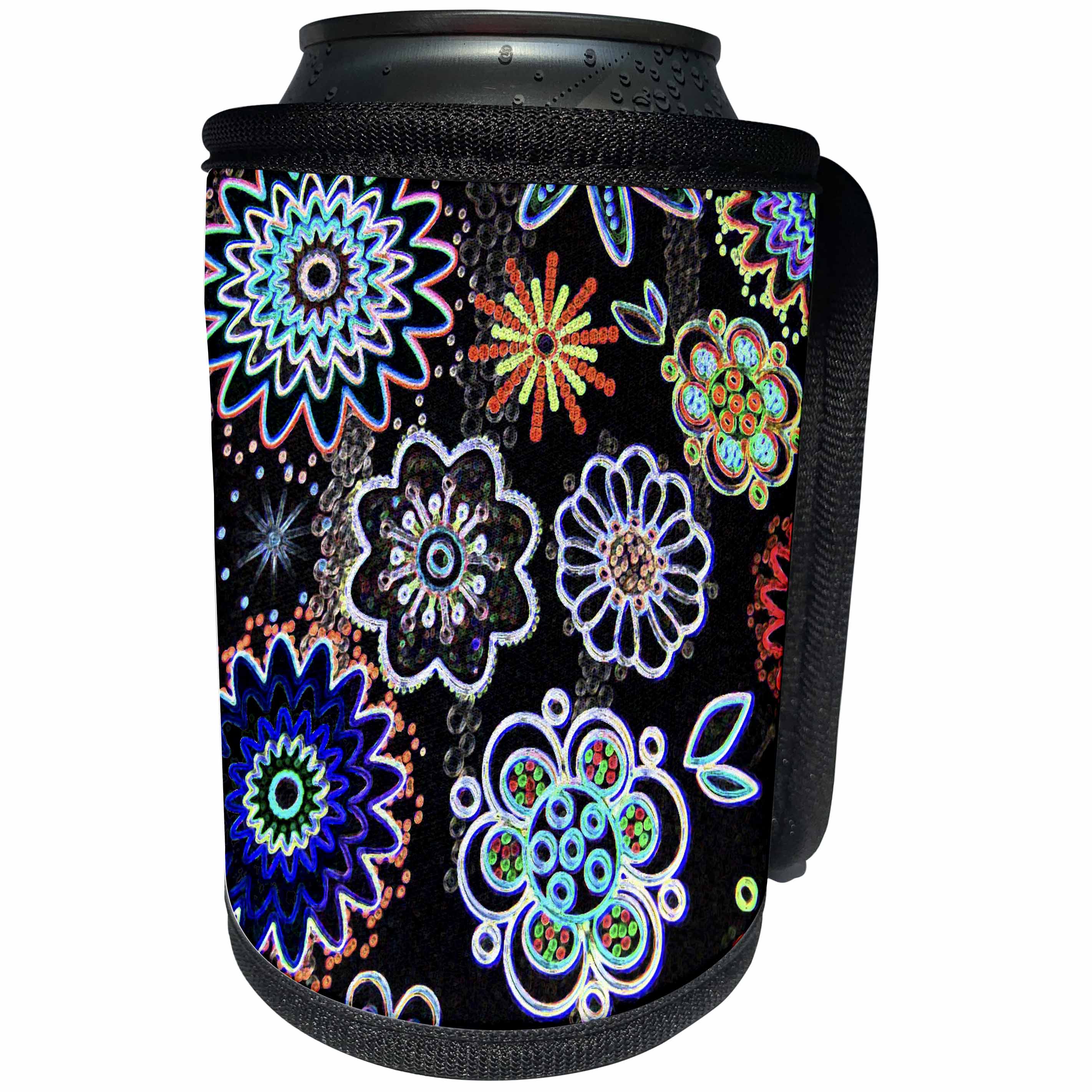 3dRose Florene Contemporary Abstract - Whole New World - Can Cooler Bottle Wrap (cc_24029)