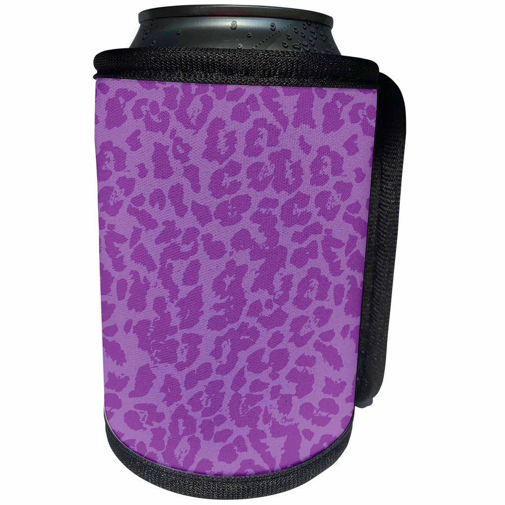 3dRose Cassie Peters Animal Print Abstract - Purple Cheetah Abstract - Can Cooler Bottle Wrap (cc_240291)