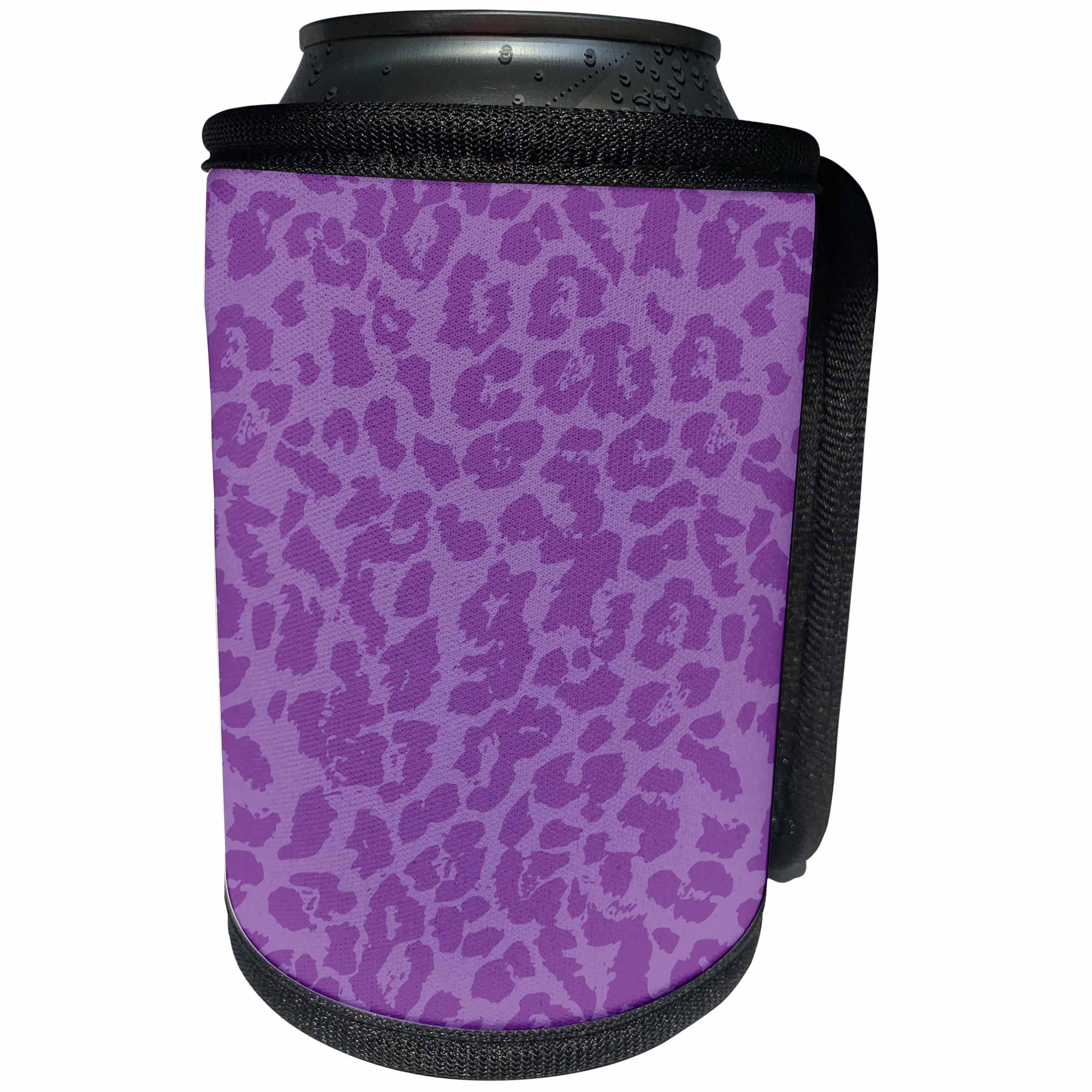 3dRose Cassie Peters Animal Print Abstract - Purple Cheetah Abstract - Can Cooler Bottle Wrap (cc_240291)