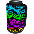 3dRose Cassie Peters Animal Print Abstract - Rainbow Colors Zebra - Can Cooler Bottle Wrap (cc_240296)
