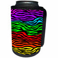 3dRose Cassie Peters Animal Print Abstract - Multi-Colored Zebra Stripe Abstract - Can Cooler Bottle Wrap (cc_240297)