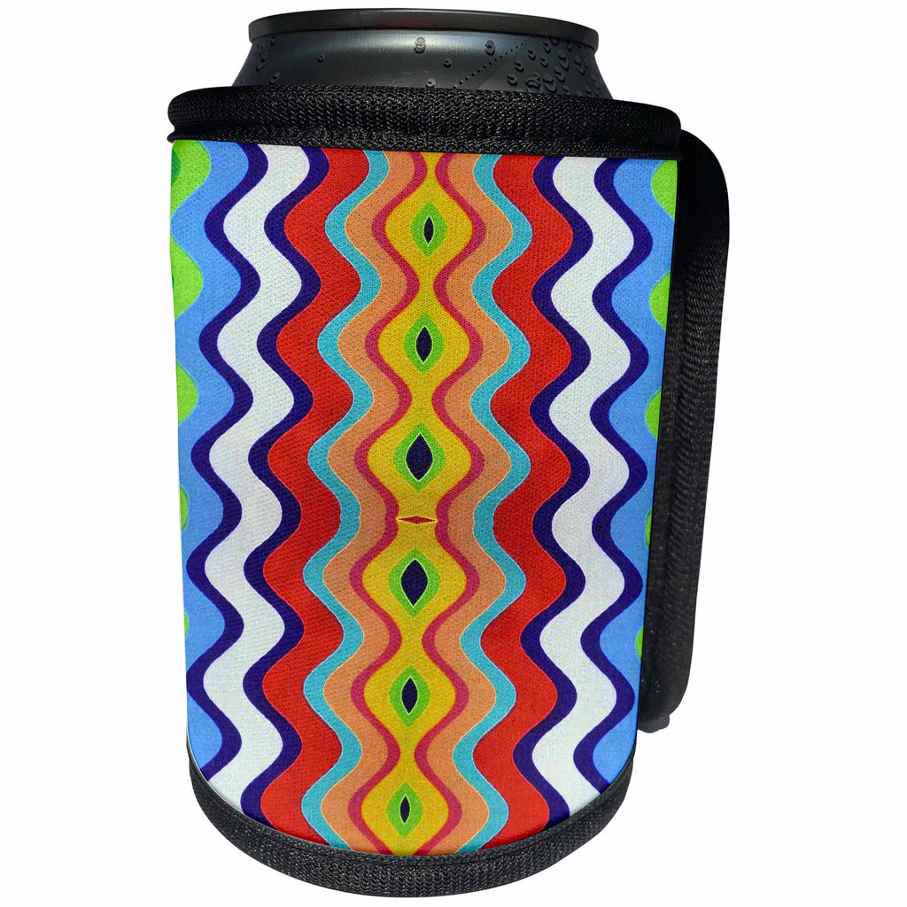 3dRose Florene Abstract Pattern - Willy Nilly - Can Cooler Bottle Wrap (cc_24030)