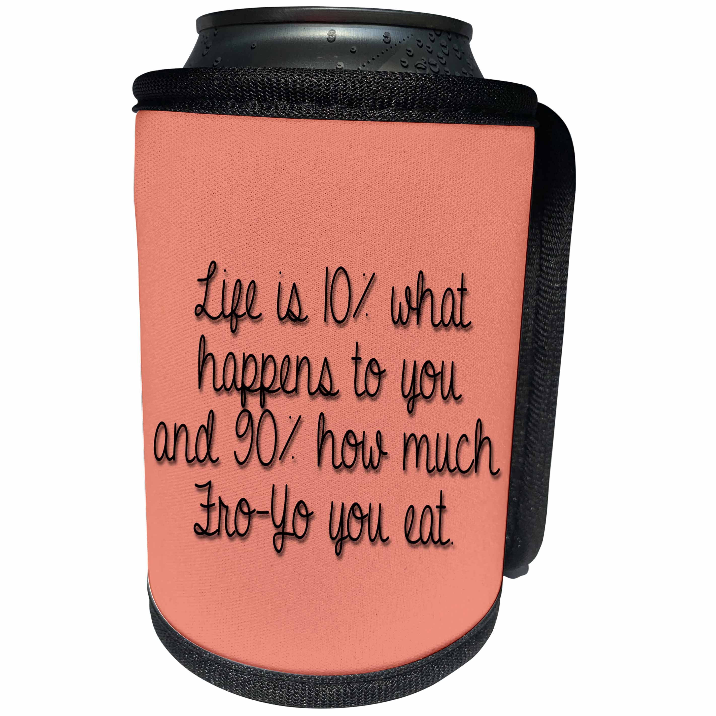 3dRose Tory Anne Collections Quotes - LIFE IS 10 PERCENT WHAT HAPPENS TO YOU AND 90 PERCENT HOW MUCH… - Can Cooler Bottle Wrap (cc_240316)