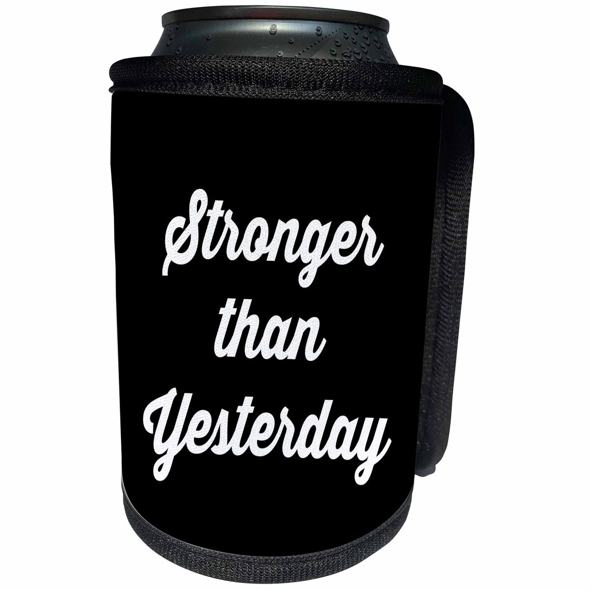 3dRose Tory Anne Collections Quotes - STRONGER THAN YESTERDAY - Can Cooler Bottle Wrap (cc_240333)