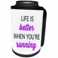 3dRose Tory Anne Collections Quotes - LIFE IS BETTER WHEN YOURE RUNNING - Can Cooler Bottle Wrap (cc_240335)