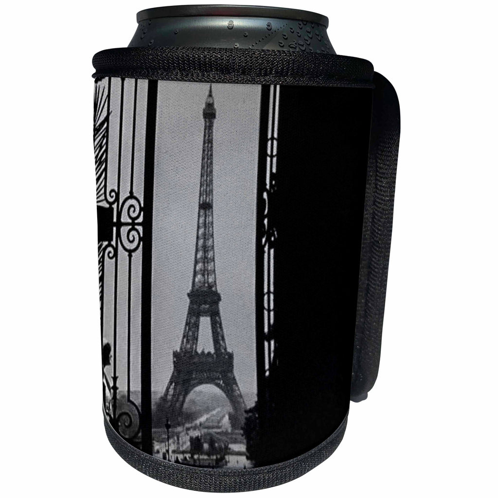 3dRose Scenes from the Past Stereoview - Eiffel Tower Champs de Mars from Trocadoer Palace Paris France Vintage - Can Cooler Bottle Wrap (cc_240529)