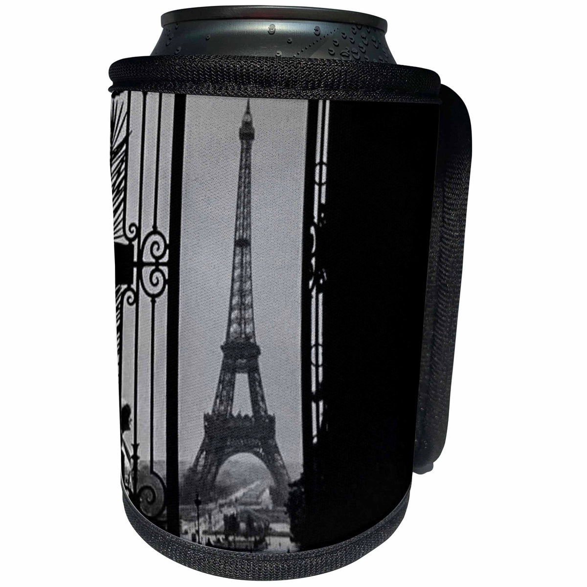 3dRose Scenes from the Past Stereoview - Eiffel Tower Champs de Mars from Trocadoer Palace Paris France Vintage - Can Cooler Bottle Wrap (cc_240529)