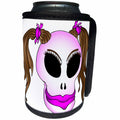 3dRose Mark Grace MONSTERVISIONS Skulls - SKULL BEAUTY 3 on transparent - Can Cooler Bottle Wrap (cc_24054)