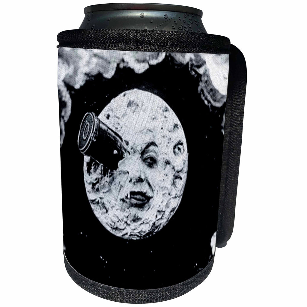 3dRose Scenes from the Past Ephemera - A Trip to the Moon Vintage French Cinema Georges Melies Retro Cool - Can Cooler Bottle Wrap (cc_240549)
