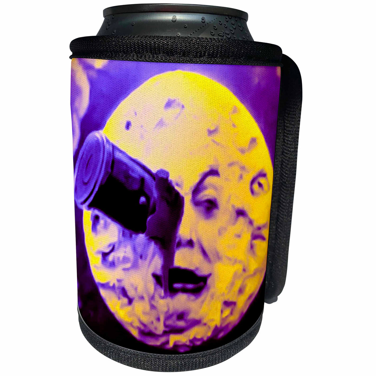 3dRose Scenes from the Past Ephemera - A Trip to the Moon Vintage Funky Purple Georges Melies Retro Cool - Can Cooler Bottle Wrap (cc_240552)