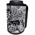 3dRose Scenes from the Past Magic Lantern Slide - Skeletal party welcome to hell vintage stereoview Devil Ghouls Hell - Can Cooler Bottle Wrap (cc_240557)